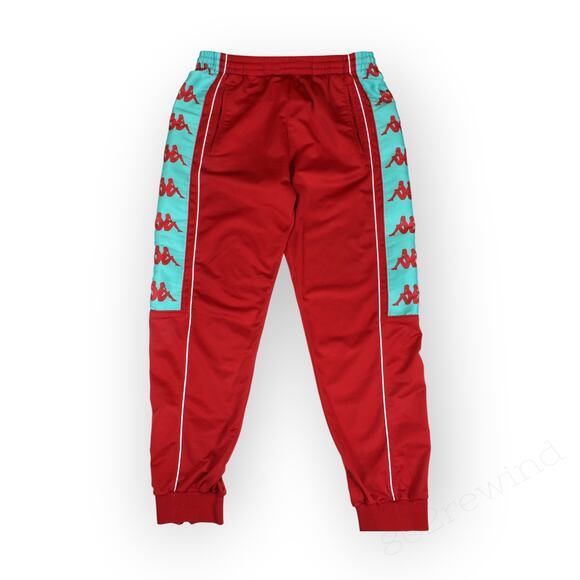 Large Kappa TrackPant 222 Banda 10 Alen Red Turquoise White Jogger - Picture 7 of 11